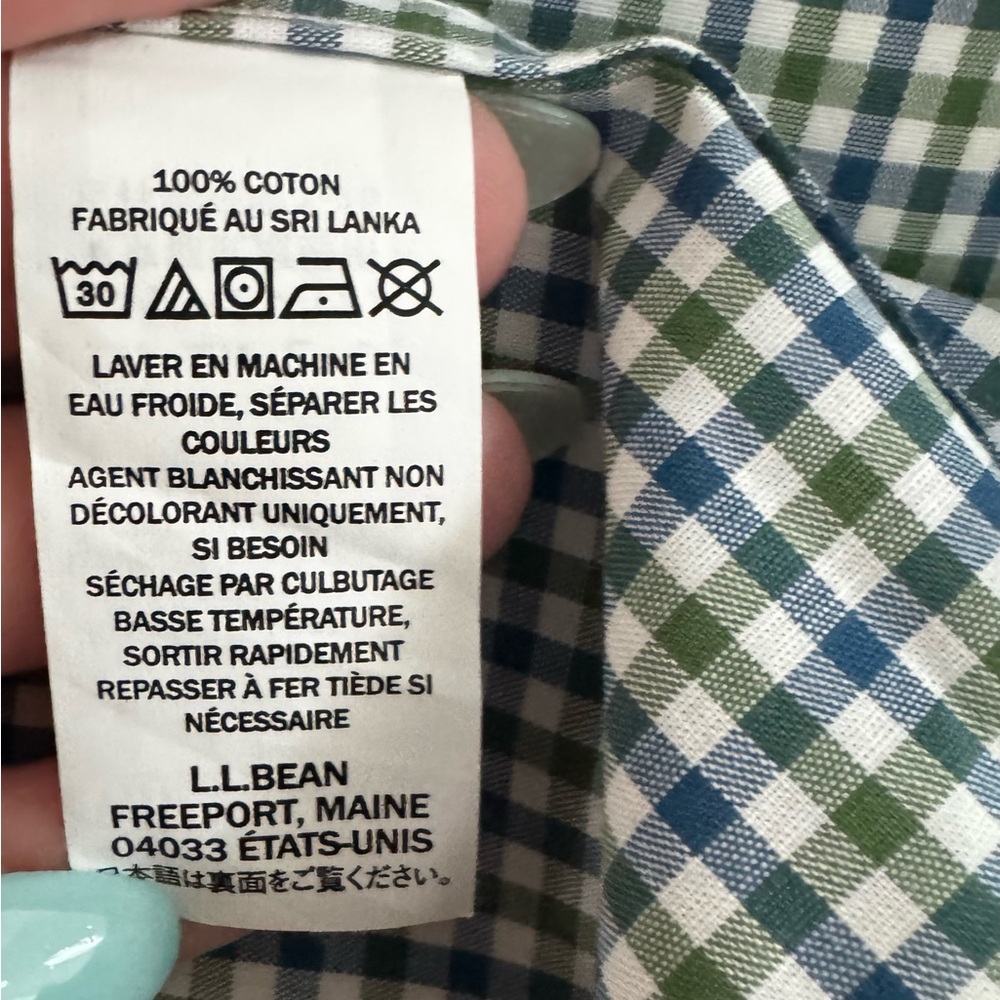 L.L. Bean Green Casual Button Down Shirt - Picture 4 of 5